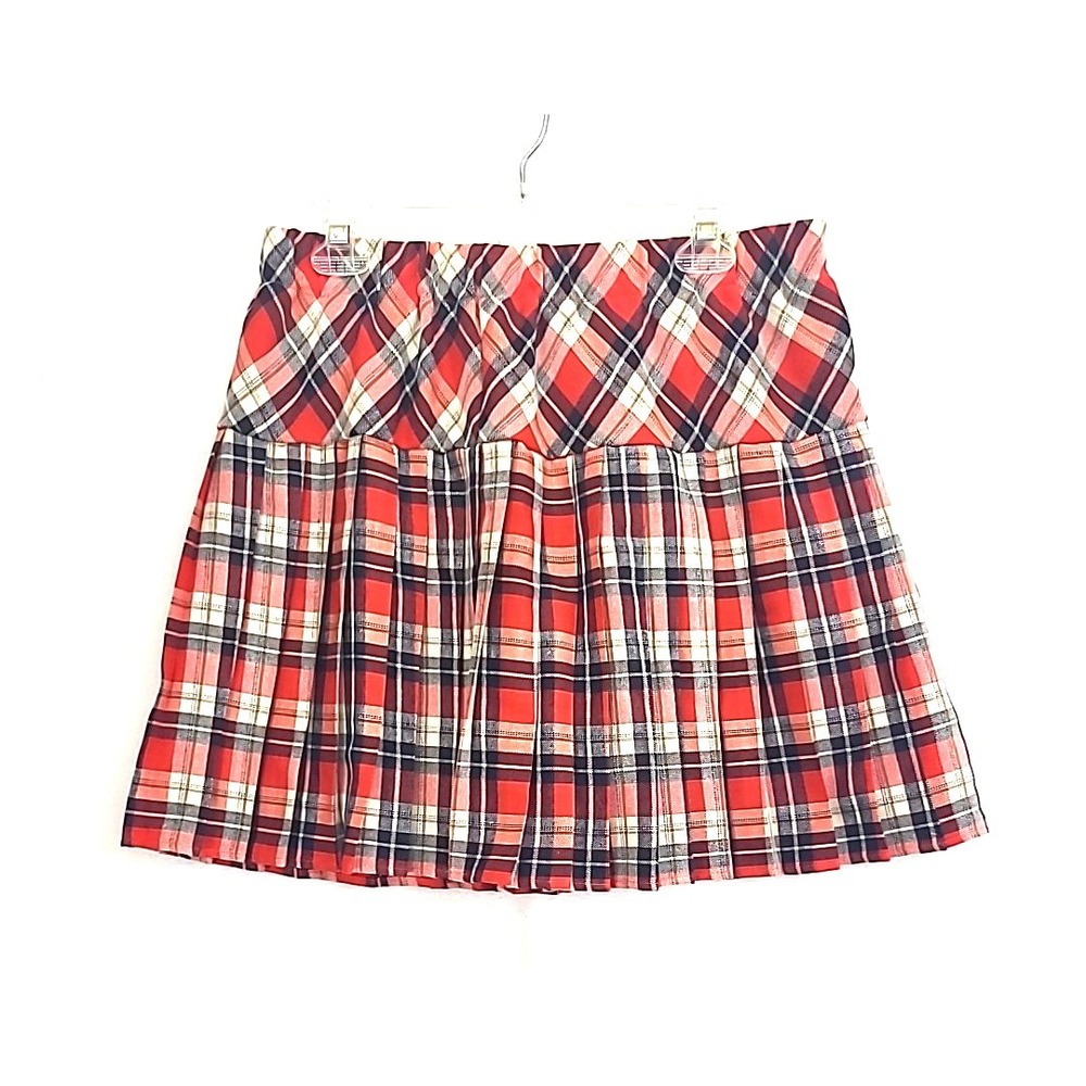 Tartan Plaid Pleated Mini Skirt Urban Coco Sz 2X Grunge Skater Gothic